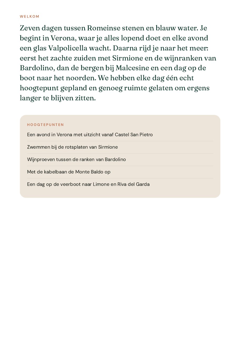 Pagina: Welkom en hoogtepunten
